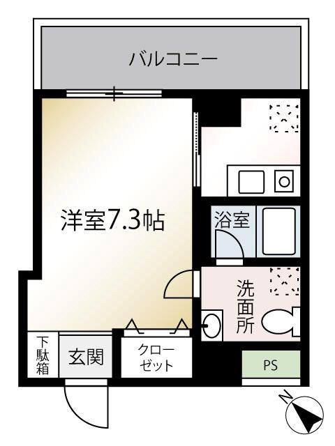 西神奈川アーバンビル(1K/9階)の間取り写真