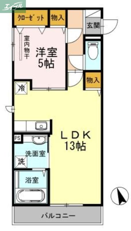 LUCE(1LDK/3階)の間取り写真
