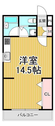 ヴォーン夙川(ワンルーム/3階)の間取り写真
