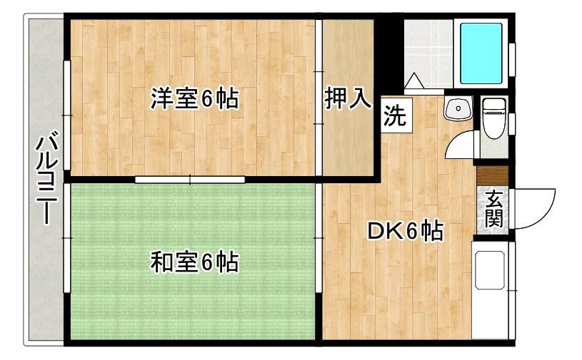 コーポさや(2DK/2階)の間取り写真