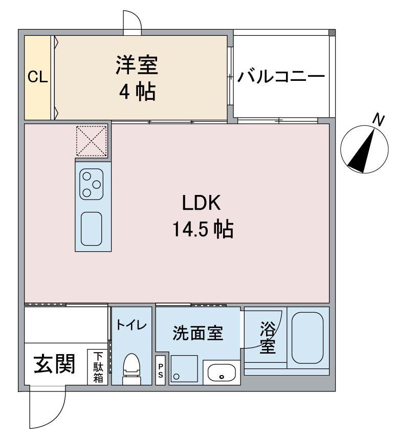 エテルナ山之手(1LDK/3階)の間取り写真