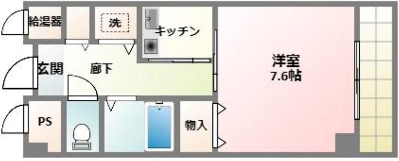 ウエストビラITO(1K/9階)の間取り写真