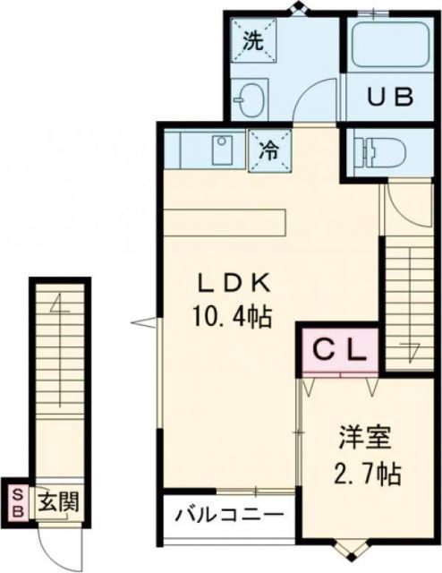 グランドコンフォートI(1LDK/2階)の間取り写真