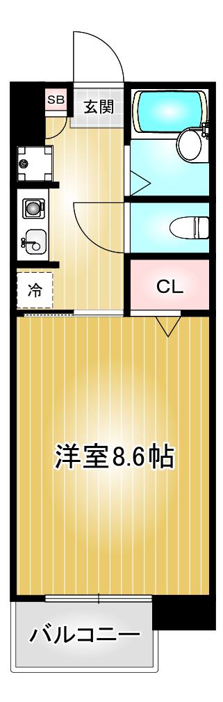 サンシャイン上前津(1K/8階)の間取り写真