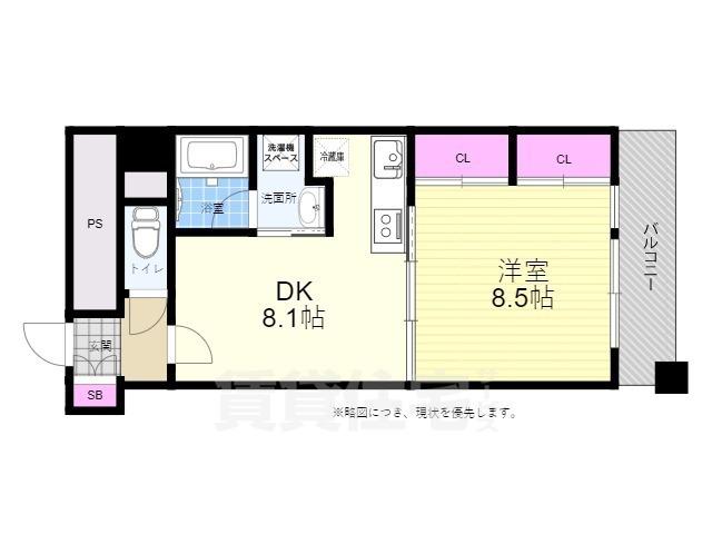 並木ウイング(1LDK/8階)の間取り写真