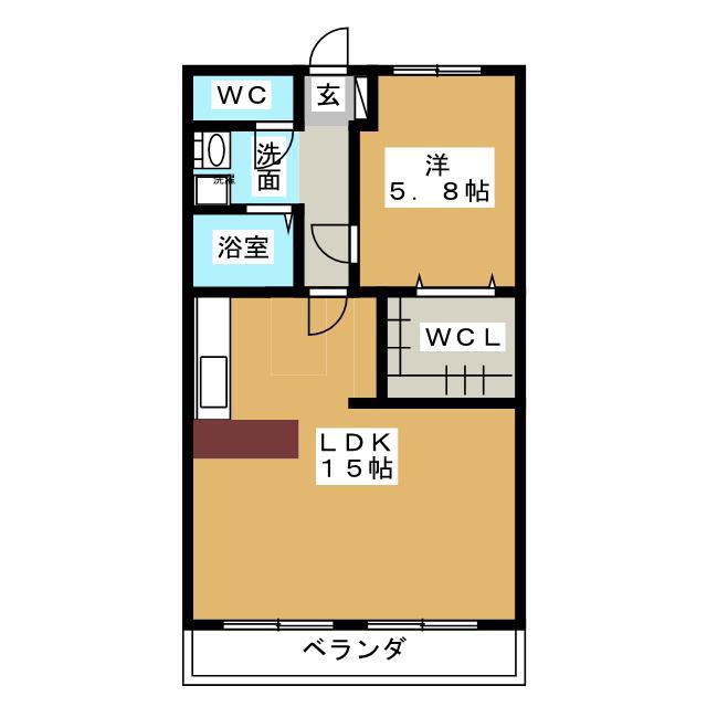 ラフォーレ大手(1LDK/2階)の間取り写真