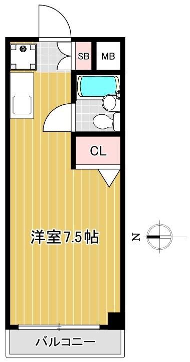 ウィスタリア西荻(ワンルーム/3階)の間取り写真