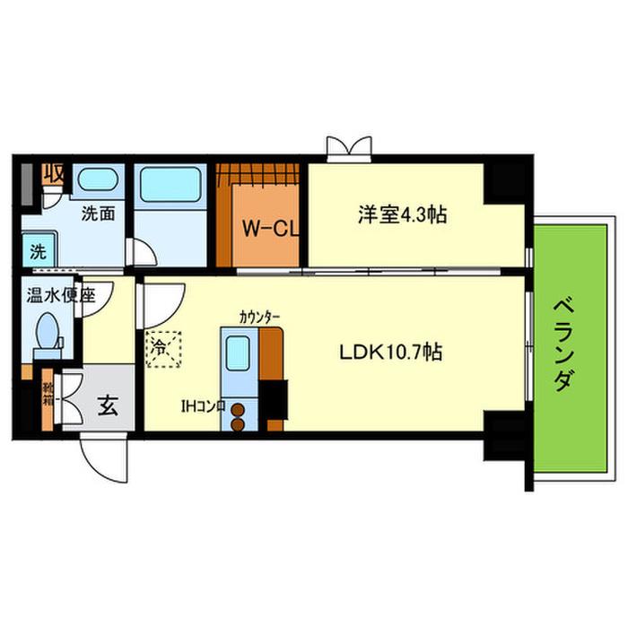 CASA甲子園口I(1LDK/2階)の間取り写真