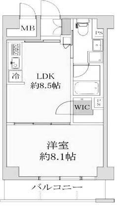 ベルドゥムール扇大橋II(1LDK/2階)の間取り写真
