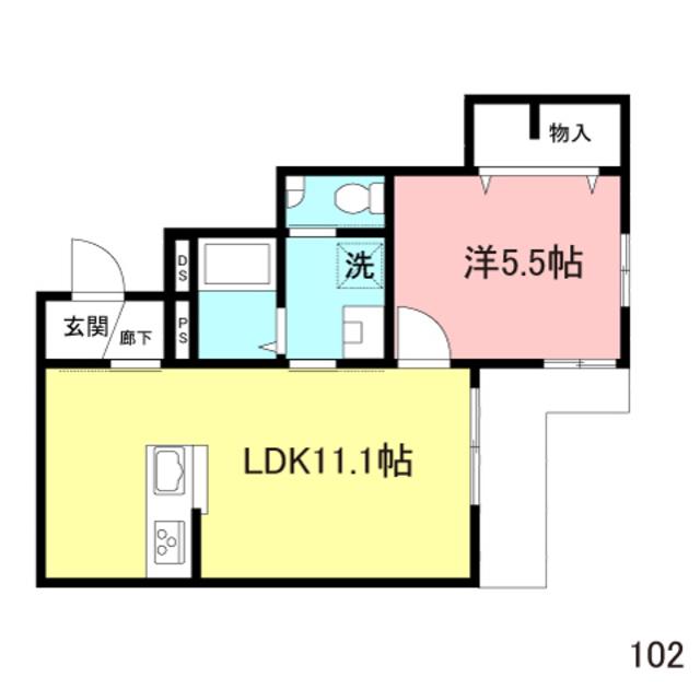 ソフィアプレイス(1LDK/1階)の間取り写真