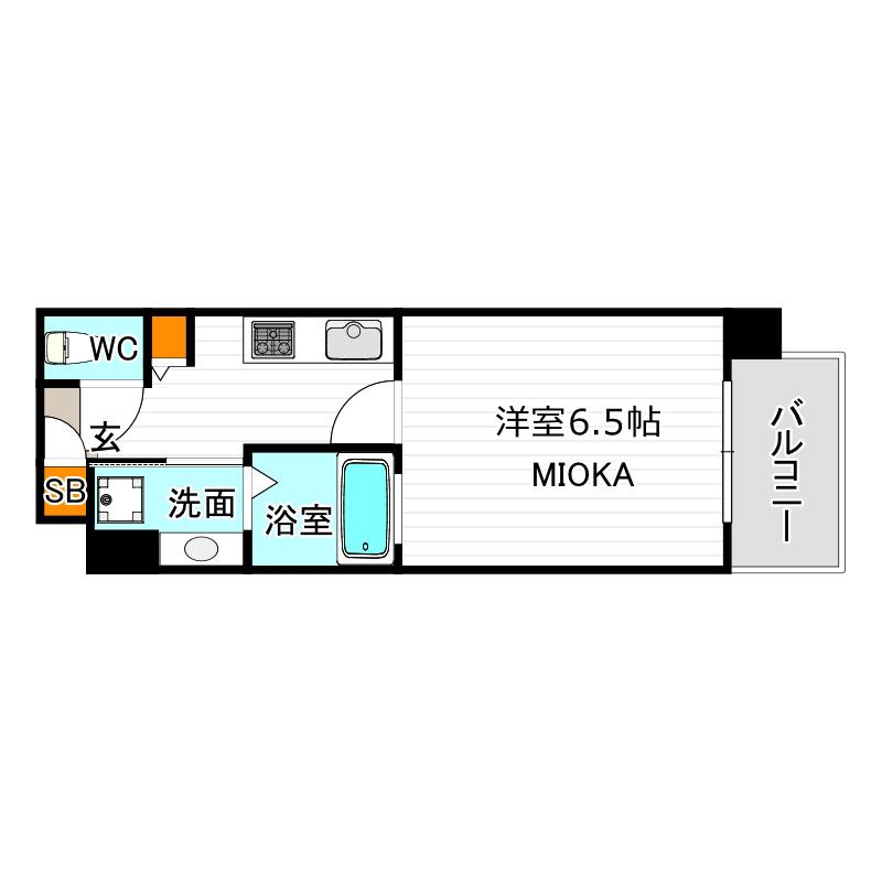 ストークレジデンス昭和町(1K/5階)の間取り写真