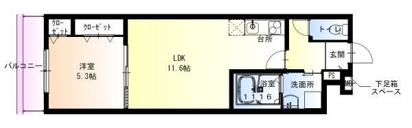 フジパレス堺鳳駅北Ⅰ番館(1LDK/1階)の間取り写真