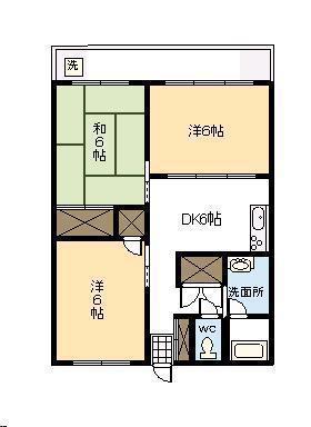 第1重永マンション(3DK/4階)の間取り写真
