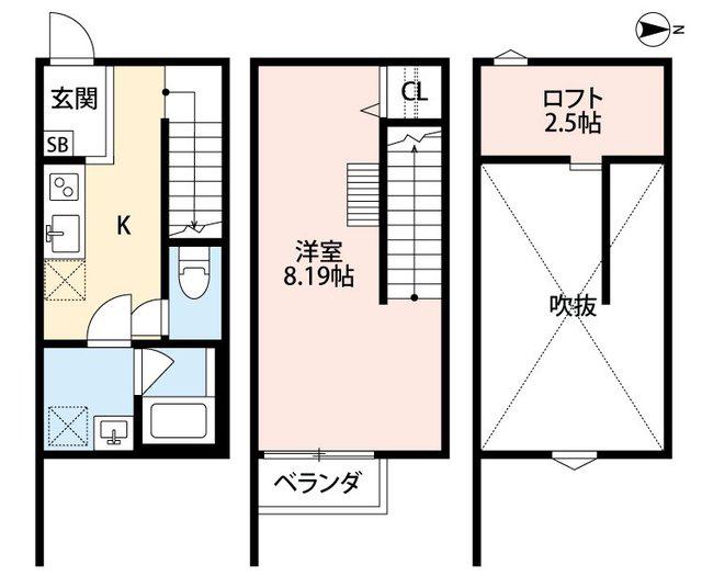 SOLVITA KINDAIMAE(2K/1階)の間取り写真