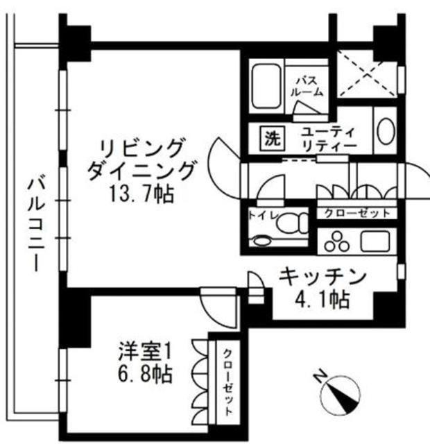 アーバンパーク代官山II(1LDK/5階)の間取り写真