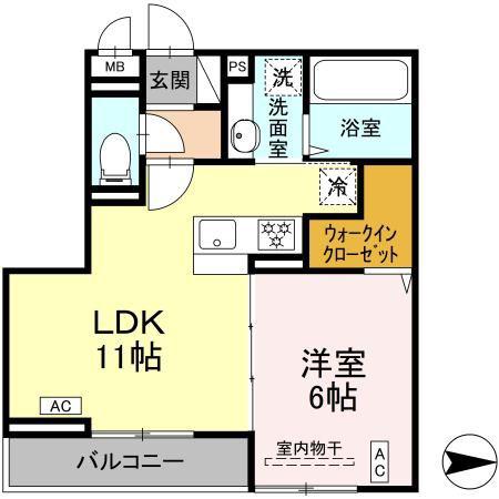 アピソ・ソレイユ(1LDK/3階)の間取り写真