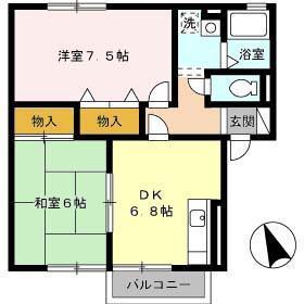セジュール雅A棟(2DK/2階)の間取り写真