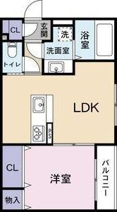 クレストヒル(1LDK/2階)の間取り写真