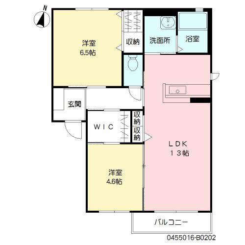 メゾンソレイユ II番館(2LDK/1階)の間取り写真