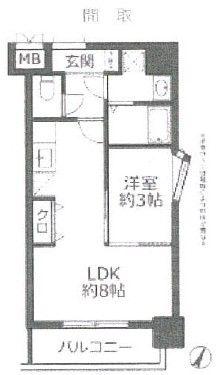 ハディー高砂1番館(1LDK/5階)の間取り写真