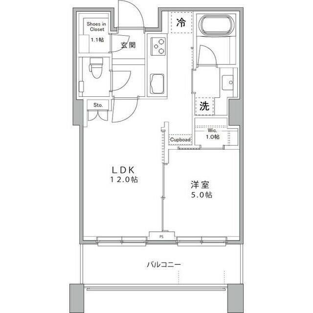 パークコート麻布十番ザタワー(1LDK/14階)の間取り写真