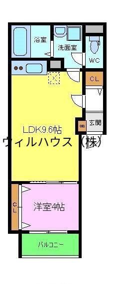 ノワール七道(1LDK/2階)の間取り写真