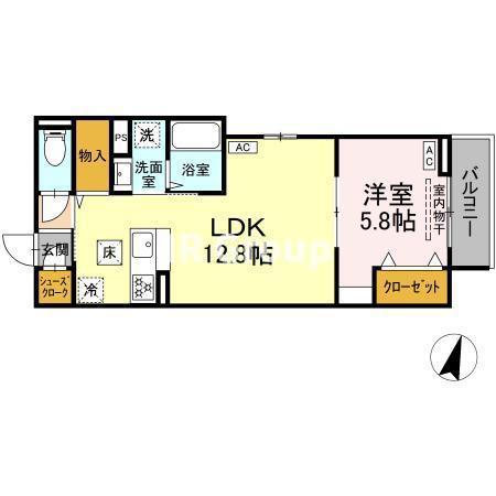 セレスティア西亀有(1LDK/1階)の間取り写真