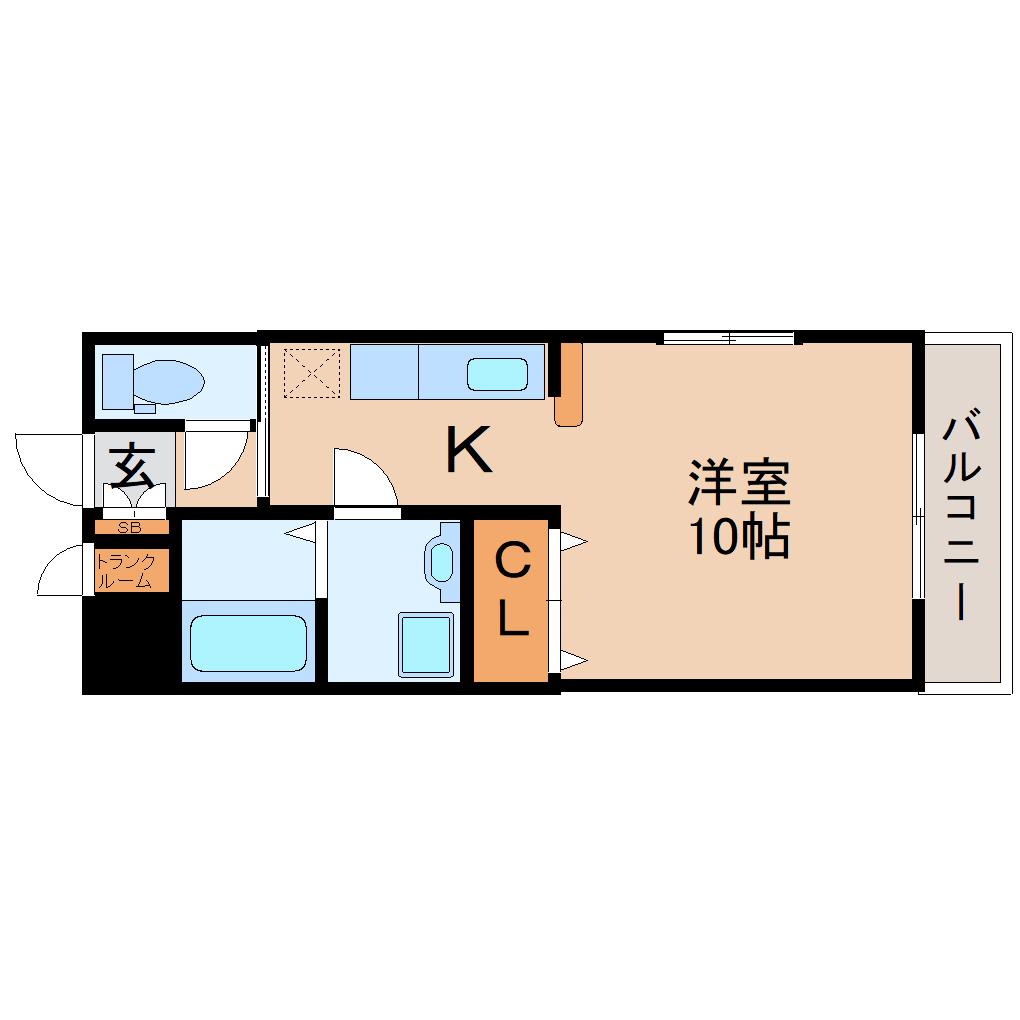 ガーデンハイツII(ワンルーム/2階)の間取り写真