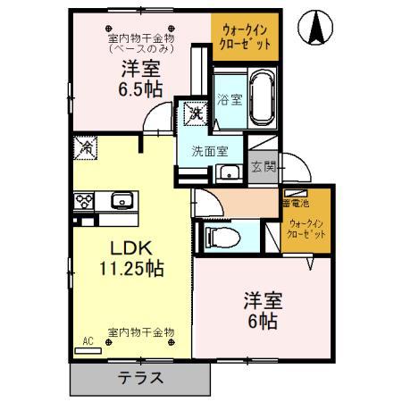 フェアリー A(2LDK/1階)の間取り写真