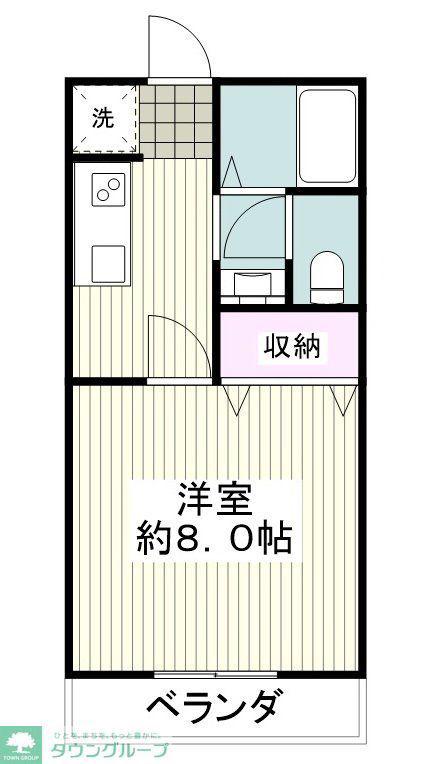 サン・FRIENDS木曽 I(1K/2階)の間取り写真