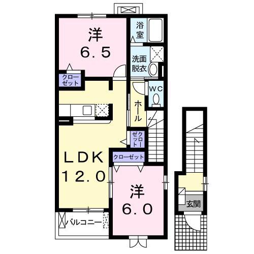ルーチェ・II(2LDK/2階)の間取り写真