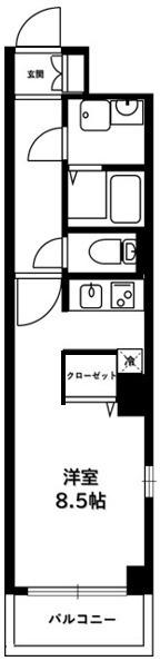 PINKY(1K/3階)の間取り写真