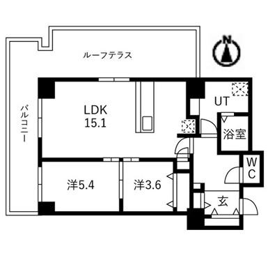 シティコート目黒(2LDK/12階)の間取り写真