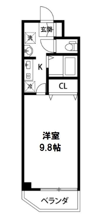 グランコート石宮(1K/5階)の間取り写真