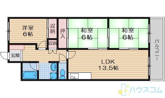 レジオン小島(3LDK/6階)の間取り写真