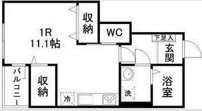 スクエアあすと長町(ワンルーム/1階)の間取り写真
