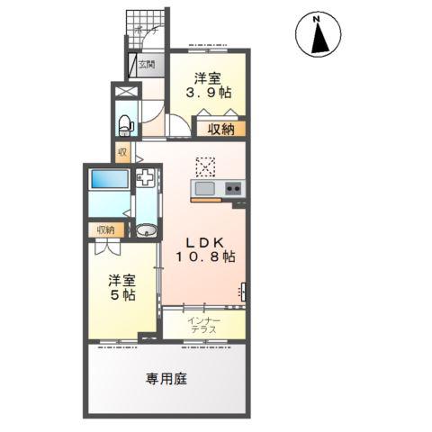 エスペランサ(2LDK/1階)の間取り写真