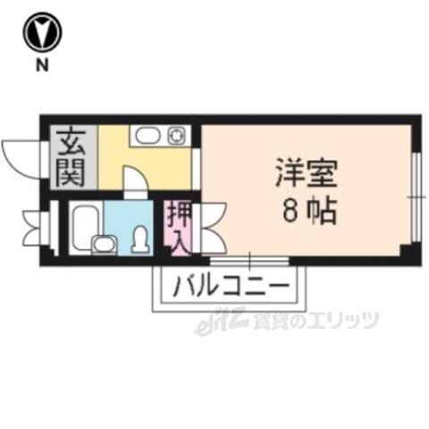 セゾン高辻(1K/2階)の間取り写真