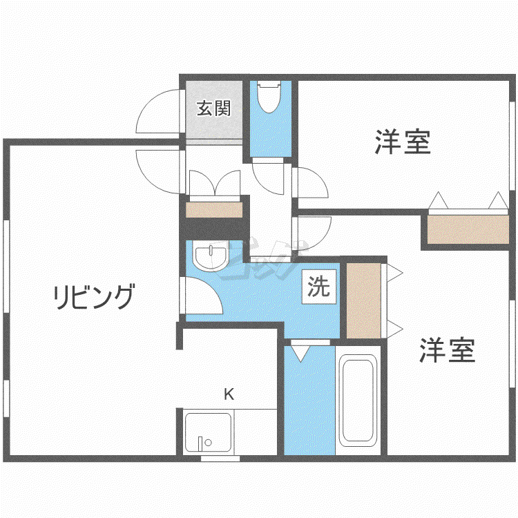 クレール(2LDK/2階)の間取り写真