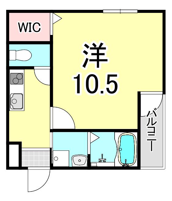 フジパレス西宮甲東園I番館(1K/2階)の間取り写真