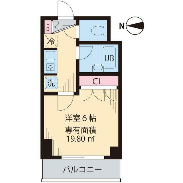 ベイステート安間(1K/3階)の間取り写真