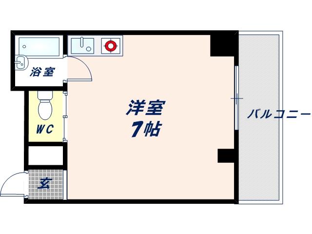 ハイツ菱屋(ワンルーム/3階)の間取り写真