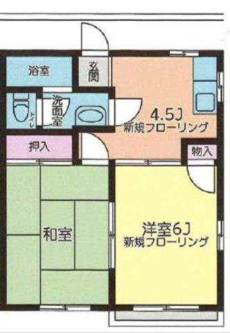クローバービア(2DK/2階)の間取り写真