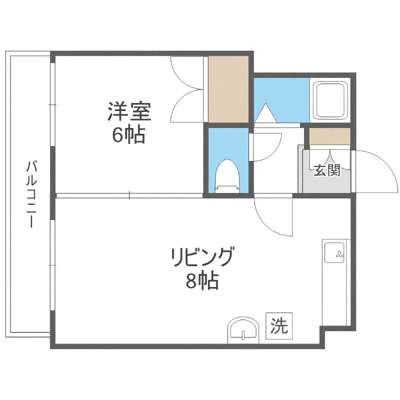 コスモハイツ(1LDK/3階)の間取り写真