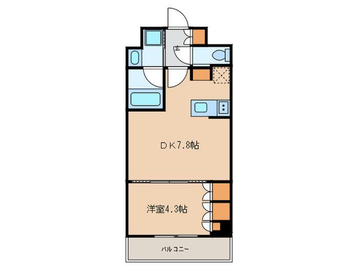 パークハビオ飯田橋(1DK/2階)の間取り写真