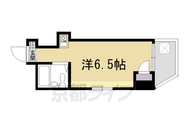 ベルビュー花屋町(1K/2階)の間取り写真