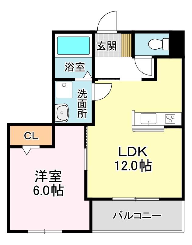 フェリシア(1LDK/2階)の間取り写真