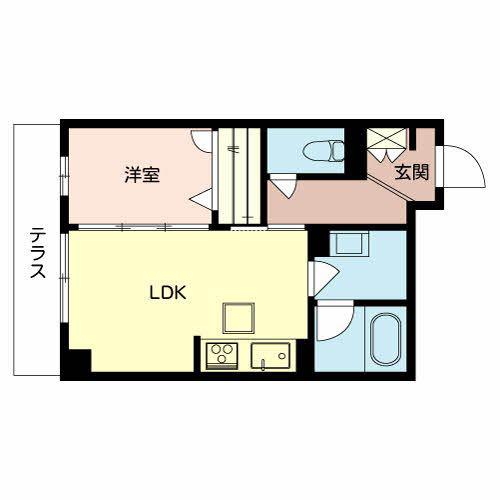 テラス クラーヴス(1LDK/1階)の間取り写真
