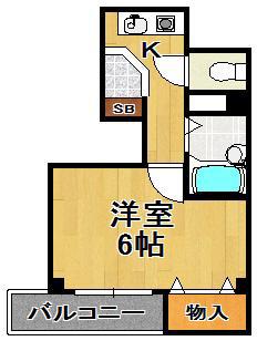 プログレス泉尾(1K/4階)の間取り写真