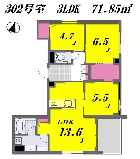 MAISON DE FRANCメゾン ド フラン(3LDK/3階)の間取り写真